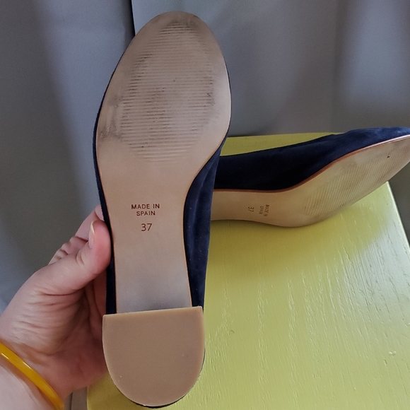 L'intervalle suede navy blue chunky heels size 37 - Picture 4 of 4